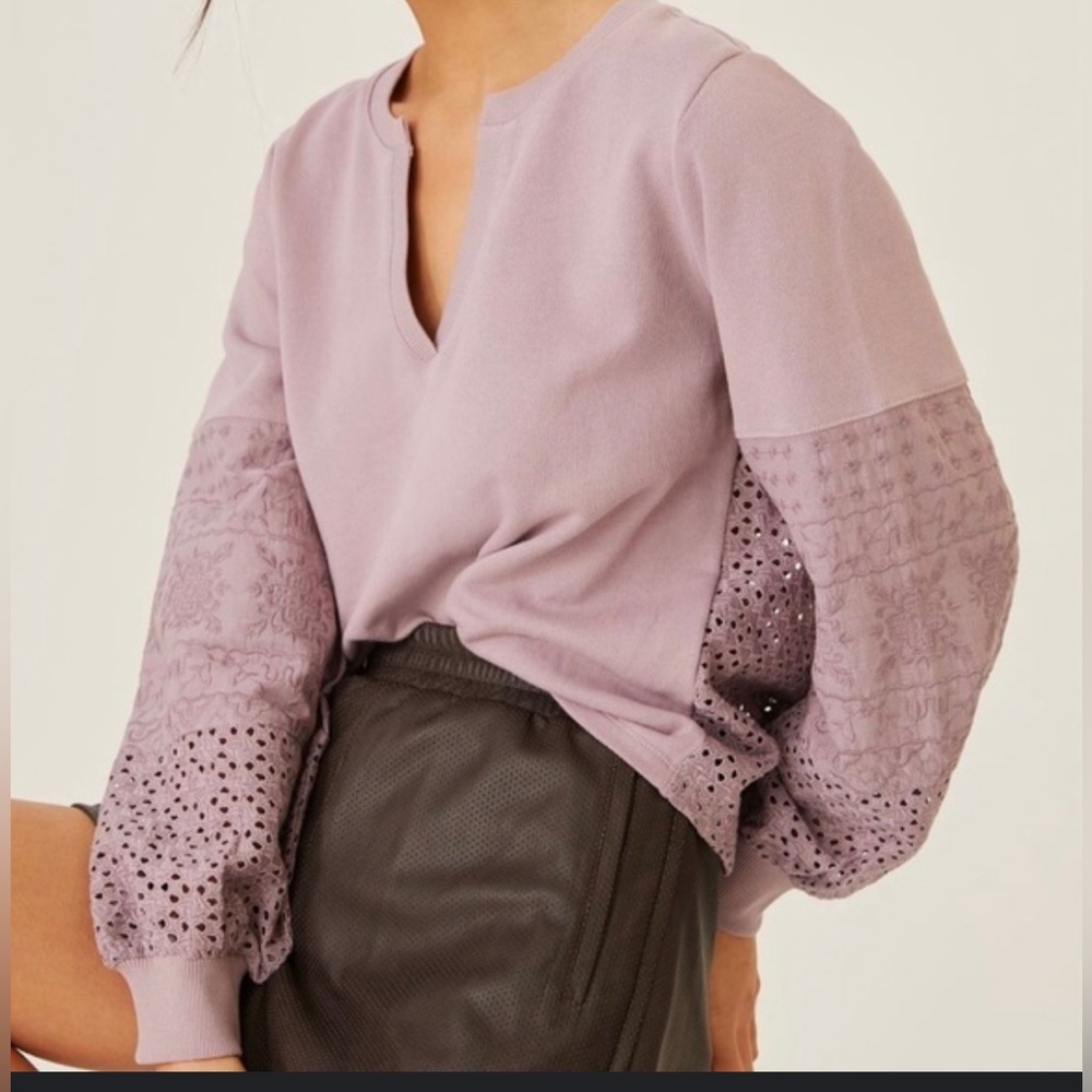 Anthropologie eyelet sweatshirt size Large